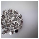 Weiss Round Rhinestone Brooch - Circular Cluster with Clear Stones, Silver-Tone Finish, Pin Back Weiss Round Rhinestone Brooch - Circular Cluster with Clear Stones, Silver-Tone Finish, Pin Back