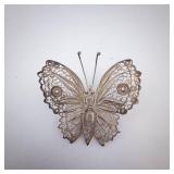 Beau Sterling Silver Filigree Butterfly Brooch Beau Sterling Silver Filigree Butterfly Brooch