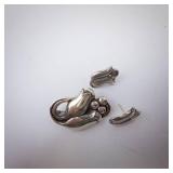 Georg Jensen Sterling Silver Earrings & Brooch Circa 1933-1934 Denmark 925 Georg Jensen Sterling Silver Earrings & Brooch Circa 1933-1934 Denmark 925