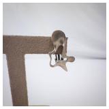 Georg Jensen Sterling Denmark Star-Shaped Brooch & Clip Earrings Set Georg Jensen Sterling Denmark Star-Shaped Brooch & Clip Earrings Set