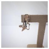 Georg Jensen Sterling Denmark Star-Shaped Brooch & Clip Earrings Set Georg Jensen Sterling Denmark Star-Shaped Brooch & Clip Earrings Set