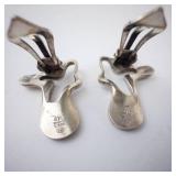 Georg Jensen Sterling Denmark Star-Shaped Brooch & Clip Earrings Set Georg Jensen Sterling Denmark Star-Shaped Brooch & Clip Earrings Set