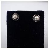 Georg Jensen Sterling Silver Stud Earrings Beaded Halo Georg Jensen Sterling Silver Stud Earrings Beaded Halo