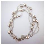 Sterling Silver Multi-Strand Bead Bracelet Sterling Silver Multi-Strand Bead Bracelet