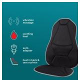 NEW Homedics Mobile Comfort Heated Travel Cushion With Vibration Massage, 2-Pack, Black