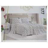 Lenox Holiday Flannel Sheet Set - Holly Green - QUEEN