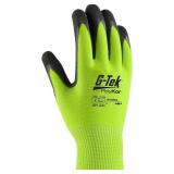 NEW 2 Pairs of 16-340LG/XXL Hi-Vis Seamless Knit HPPE/Glass Glove with Double-Dipped Nitrile Coated Micro-Surface Grip on Palm and Fingers