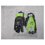 NEW 2 Pairs of 16-340LG/XXL Hi-Vis Seamless Knit HPPE/Glass Glove with Double-Dipped Nitrile Coated Micro-Surface Grip on Palm and Fingers