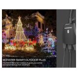 Monster Outdoor Smart Outlet Plug, 3-Outlet, Voice Control Compatible with Alexa and Google Assistant, Scheduling, Timer Control, Automation, Quick Setup via 2.4GHz Wi-Fi, Smart Outdoor Plug