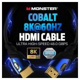 Monster 8ft. 8K Ultra High-Speed HDMI 2.1 Cable 48Gbps with eARC, Certified 8K @60Hz, 4K@120Hz
