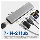 Verbatim 7-in-2 USB C Hub Adapter with 4K HDMI, 100W Power Delivery, USB 3.0, SD Card Readers for MacBook Pro and USB C Laptops