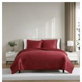 NEW Lenox 3-Piece Quilt Set, KING - RED