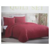 NEW Lenox 3-Piece Quilt Set, KING - RED