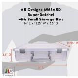 NEW AB Designs 6965ABD Super Satchel with 12 Small Bins Inside, Stackable Home Storage