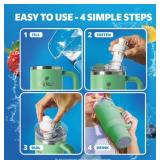 NEW Cirkul 40oz Raindrop Tumbler Starter Kit + 4 Flavor Cartridges - Light Green