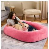 NEW Snuggle Cuddler Oversized Juvenile Plush Human Dog Bed - Pink