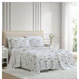 Lenox Holiday Flannel Sheet Set - Cottage Neutral - QUEEN