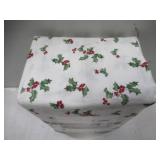 Lenox Holiday Flannel Sheet Set - Holly Green - QUEEN