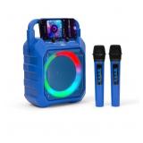 NEW JOYC Brands Mic Drop Karaoke Machine with 2 Wireless Mics & RGB Lights, BLUE