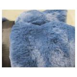NEW Members Mark Hotel Premier Collection Luxury Faux Fur Throw - Washed Indigo