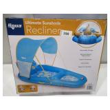 Aqua Ultimate Sunshade Recliner Pool Lounge, Blue and Pineapple