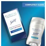 NEW Secret Clinical Invisible Solid Antiperspirant and Deodorant, Completely Clean, 1.6 oz., 3 pk.