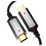 Monster Essentials Directional Fiber Optic HDMI 2.1-48 Gbps Active Optical Cable - Supports 8K @ 60HZ, 4K @ 120HZ, 32.8ft