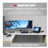 Monster - M-Series Certified Premium HDMI Cable 2.0, Features 4K Ultra HD at 60Hz Refresh Rate, Duraflex, 25 Gbps - 9.8 ft - Gold