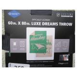 NEW Logo Brands North Dakota Fighting Hawks Luxe Dreams Throw, 60" x 80"