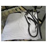 12′ x 16′ 18 oz. Black Vinyl Tarp w/ Advertisement – Reused Billboard – 15 mil Heavyweight Duty - A Grade