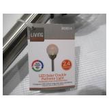 NEW 2 Pack of Living Accents Silver Solar Powered LED Pathway Lights