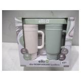 NEW Ello Port 40-oz. Stainless Steel Tumbler with Handle, 2-Pack, Dahlia Glow and Sage