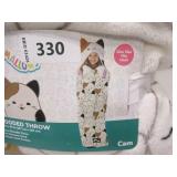 NEW Kids’ Plush Hooded Throw with Faux Fur Lining, 40" x 50" - Squishmallows