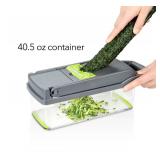 Dartwood All-In-One Vegetable Chopper - Kitchen Meal Prep Container - For Vegetable Chopping, Slicing, and Dicing (Transparent)