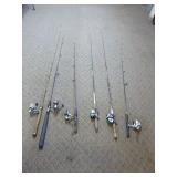 6 Fishing Rods and Reels