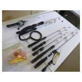 Ice Fishing Poles and a Reel