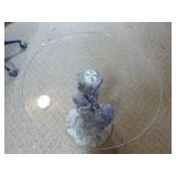 Bear Glass Top Side Table