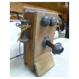 Antique Wall-Mounted Hand-Crank Telephone