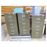 3 3-Drawer File Cabinets