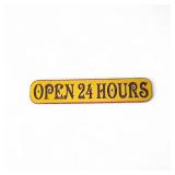 Wood Open 24 Hours Sign 30x6