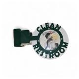 Wall Mounted Clean Bathroom Sign 16x12