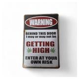Tin Warning Sign 12x8