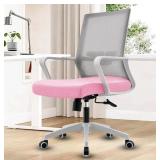 *NEW IN BOX" Stylish Pink Ergonomic Office Chair with Mesh Back & Lumbar Support