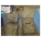 Miscellaneous lot with Panasonic Field Jacket, Adjustable Cargo Net (NEW), Tarp (NEW), 6-Pocket Organizer, Carry Bag and (2) Branded Stocking Caps