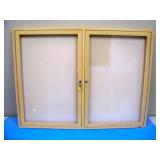 Quartet Glass Encased Lockable Wall Hanging Bulletin Board with Keys