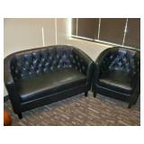 Matching Black Loveseat and Sitting Chair