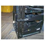 Slide-out AV Rack with Crestron DM 4K Presentation Unit, Professional Amplifier / Amp and Surge-X Surge Eliminator / Power Conditioner