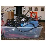 Cat5e, Spools of Coax Cables, Cable Sheathing and a Cable Spooler