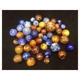 (47) Vintage BENNINGTON - Handmade Clay Marbles .44 to .97
