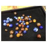 (47) Vintage BENNINGTON - Handmade Clay Marbles .44 to .97